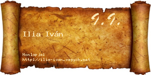 Ilia Iván névjegykártya
