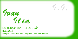 ivan ilia business card